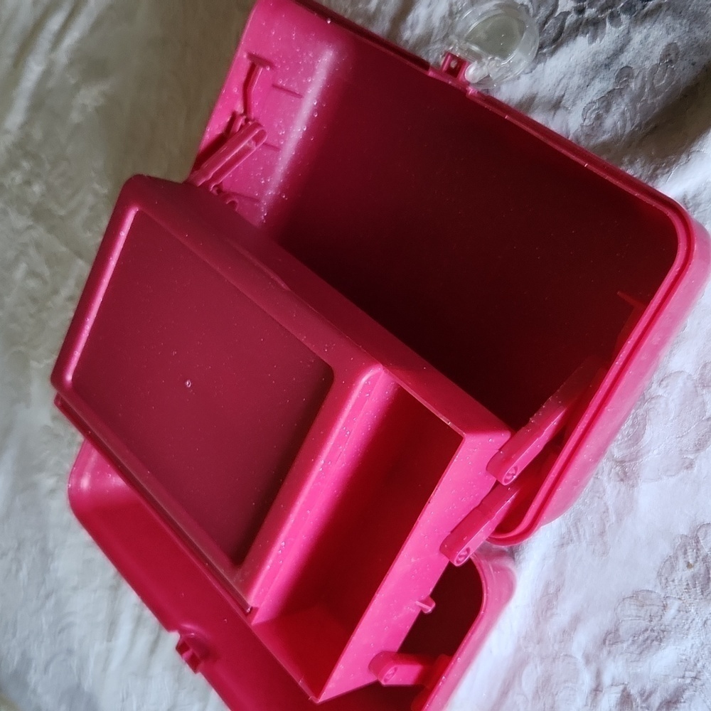 Caboodles Girl On The Go Pink Jelly Glitter Makeup Case,Retro,Y2K,HTF - Picture 4 of 10